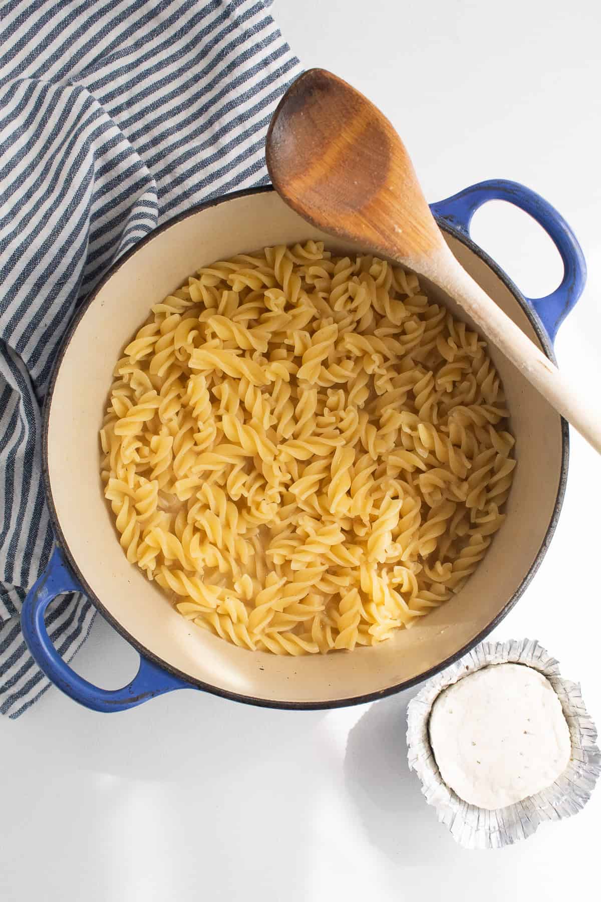 The pasta has absorbed all of the chicken broth.