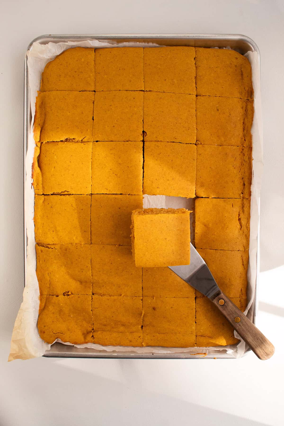 The pancakes are cut into 24 pieces.