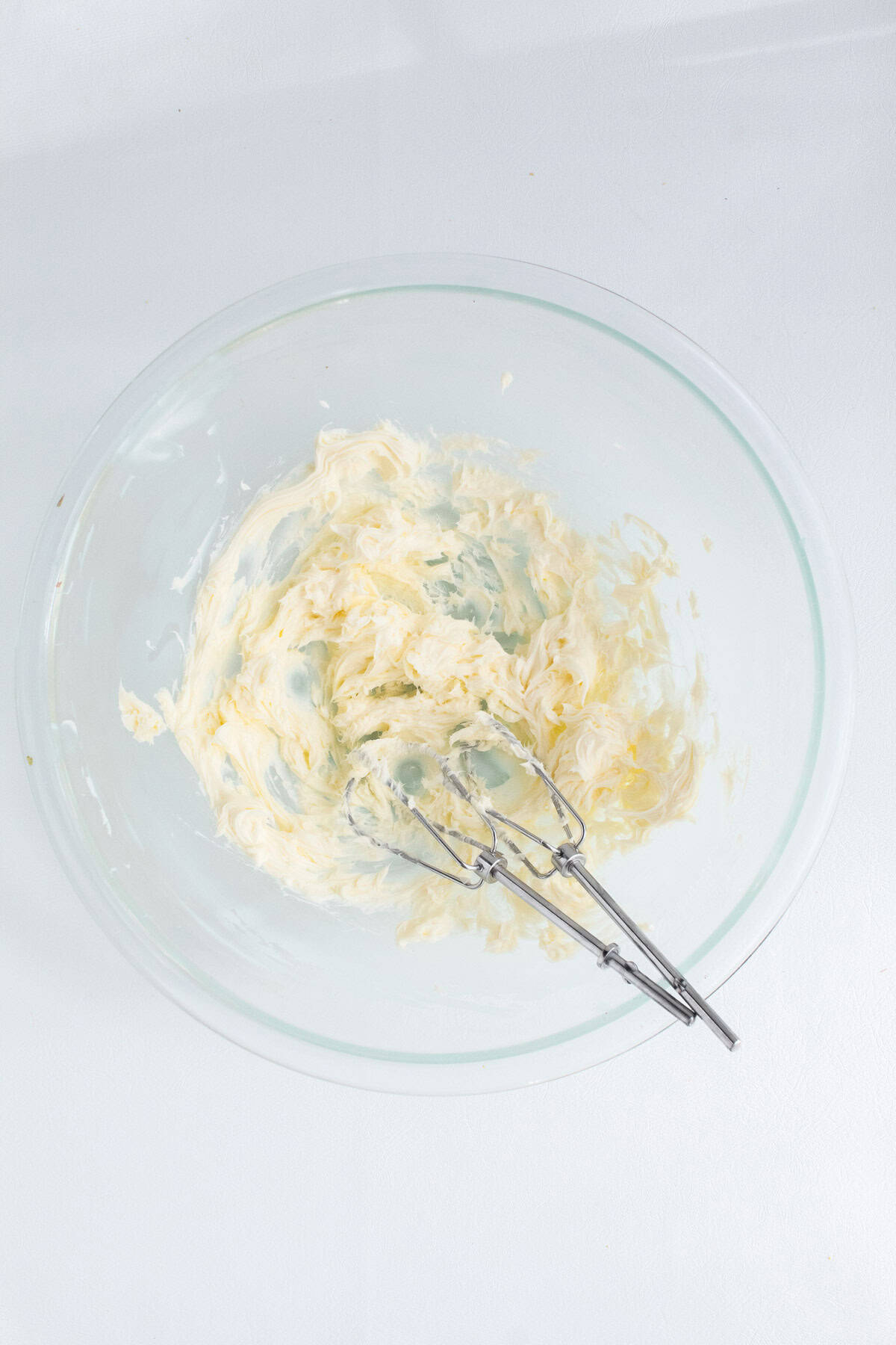 The butter is whipped until soft and smooth.