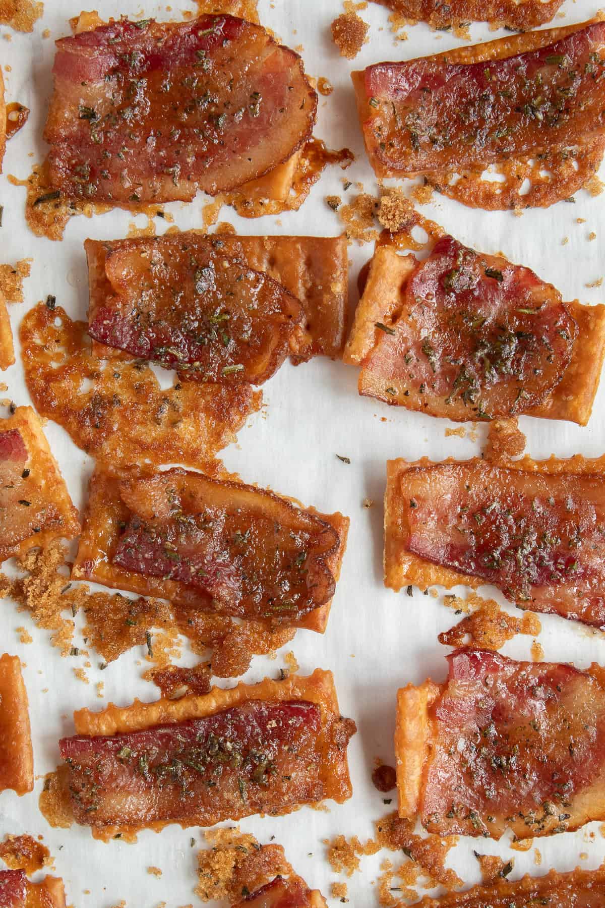 The crackers cool and crisp up on the sheet pan.