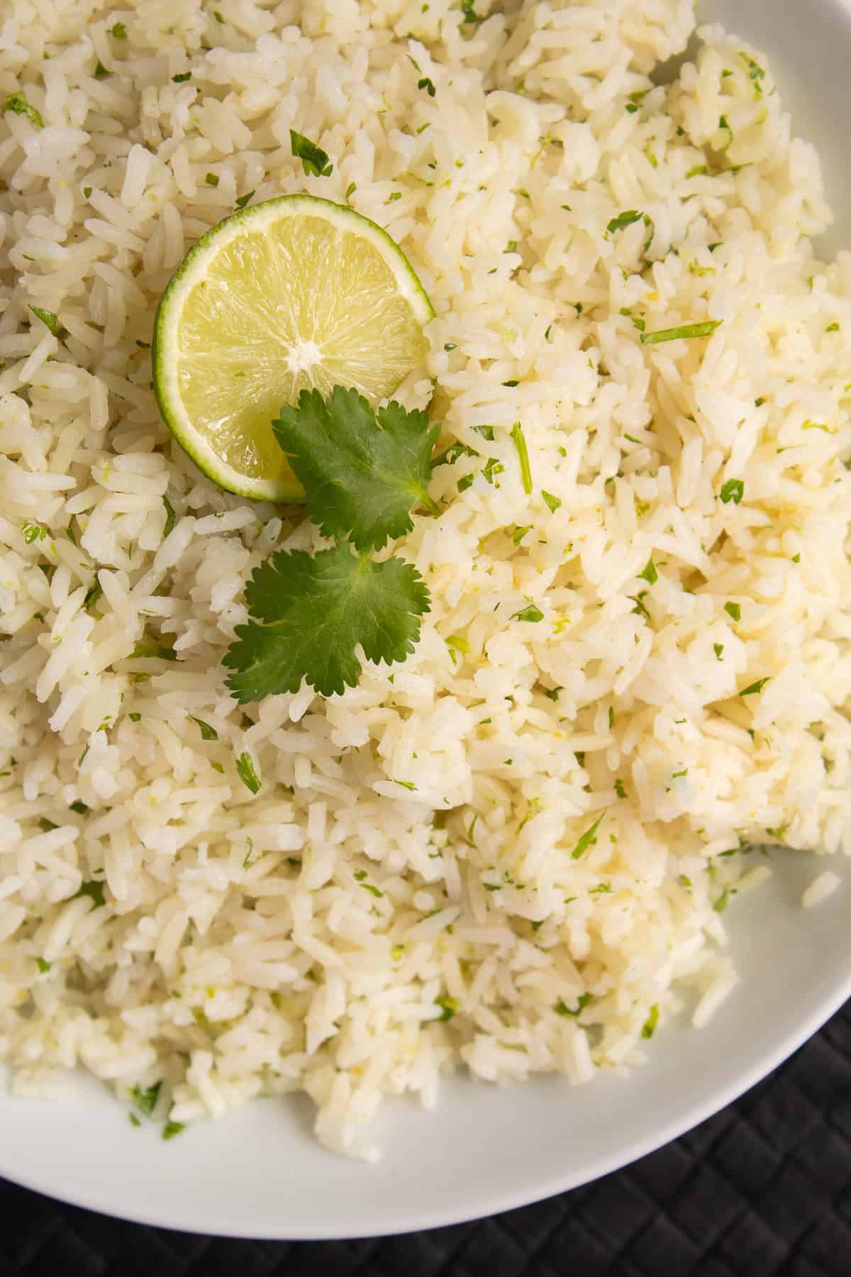 Cilantro, lime juice, and lime zest are added for a flavor variation of the rice.