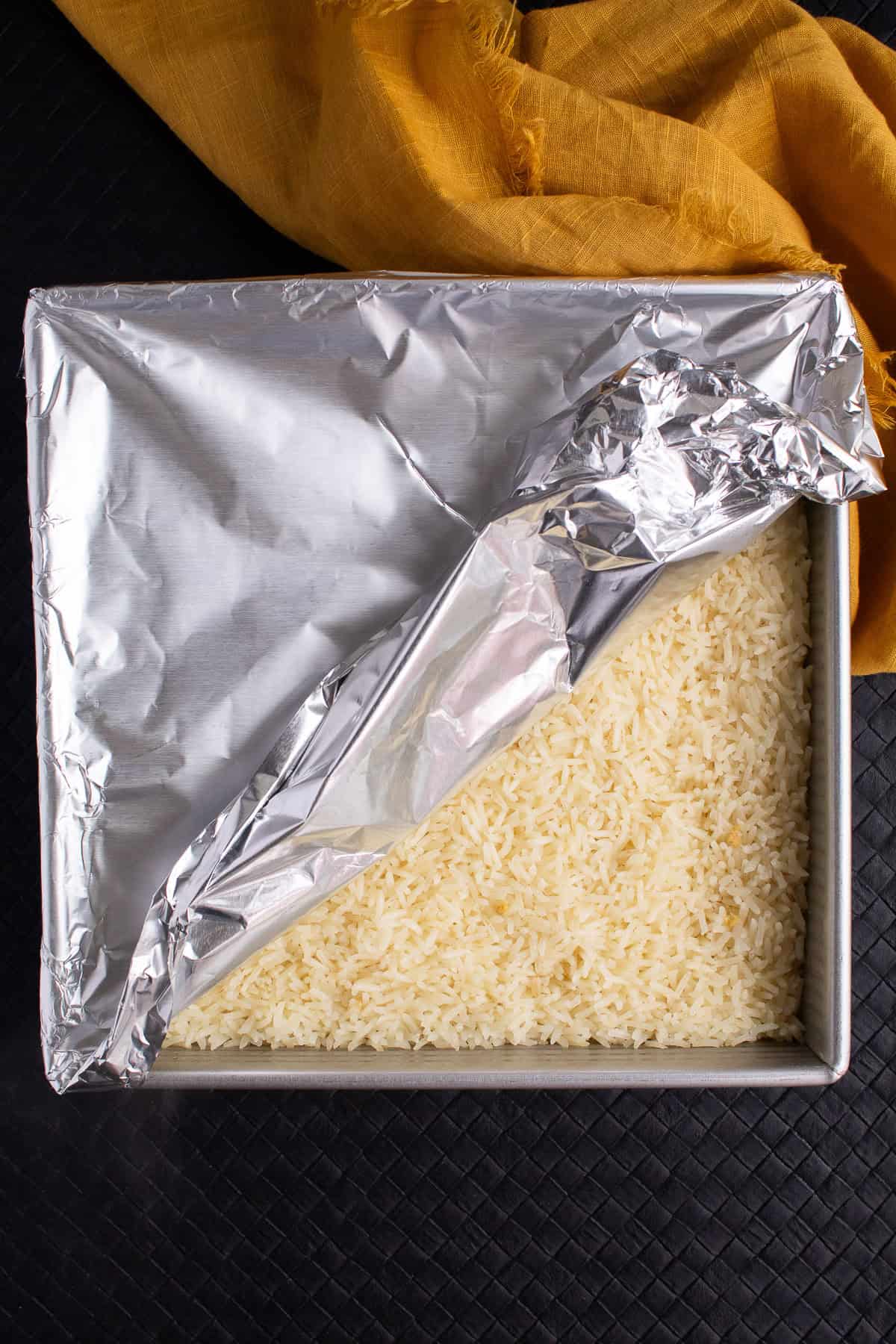 After baking, the rice grains are fluffy .