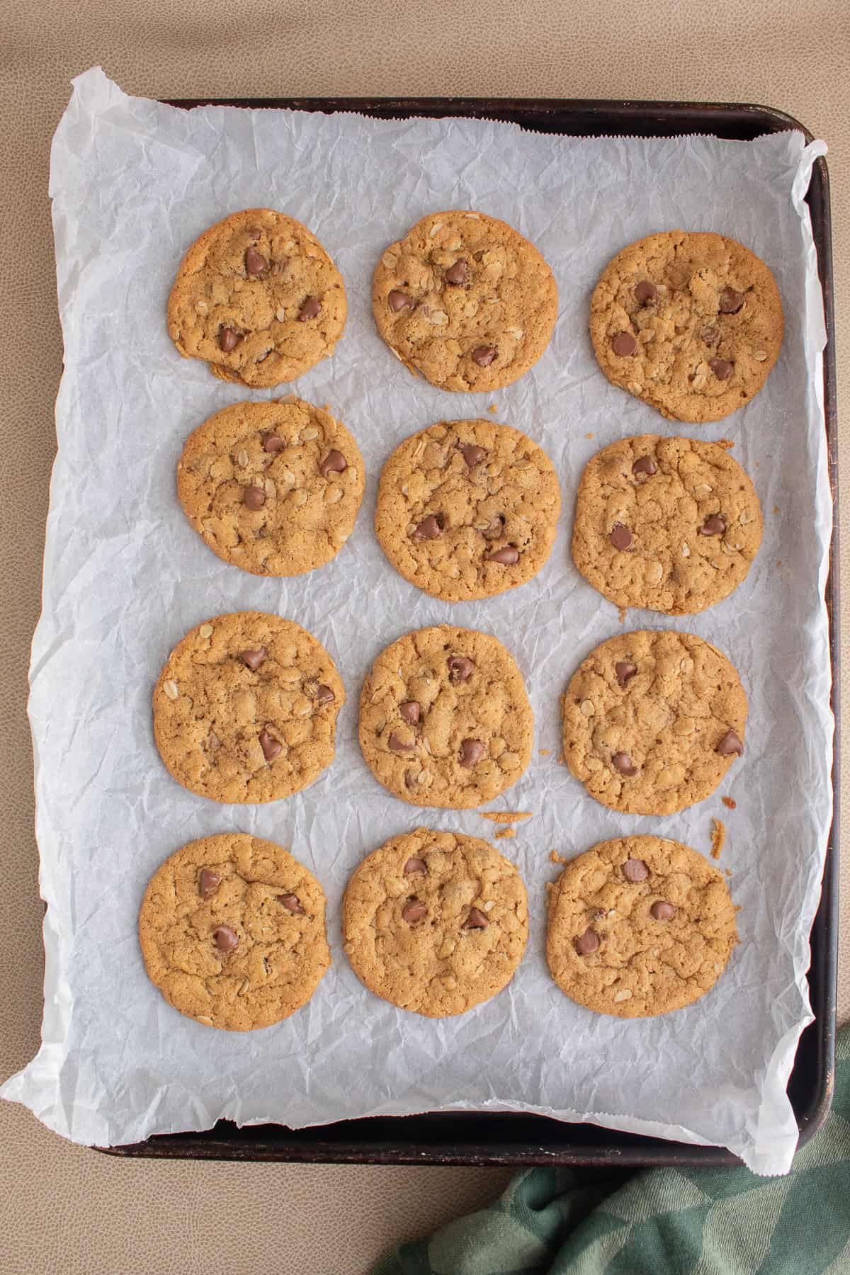 The shaped cookies cool on the baking sheet for a couple of minutes.