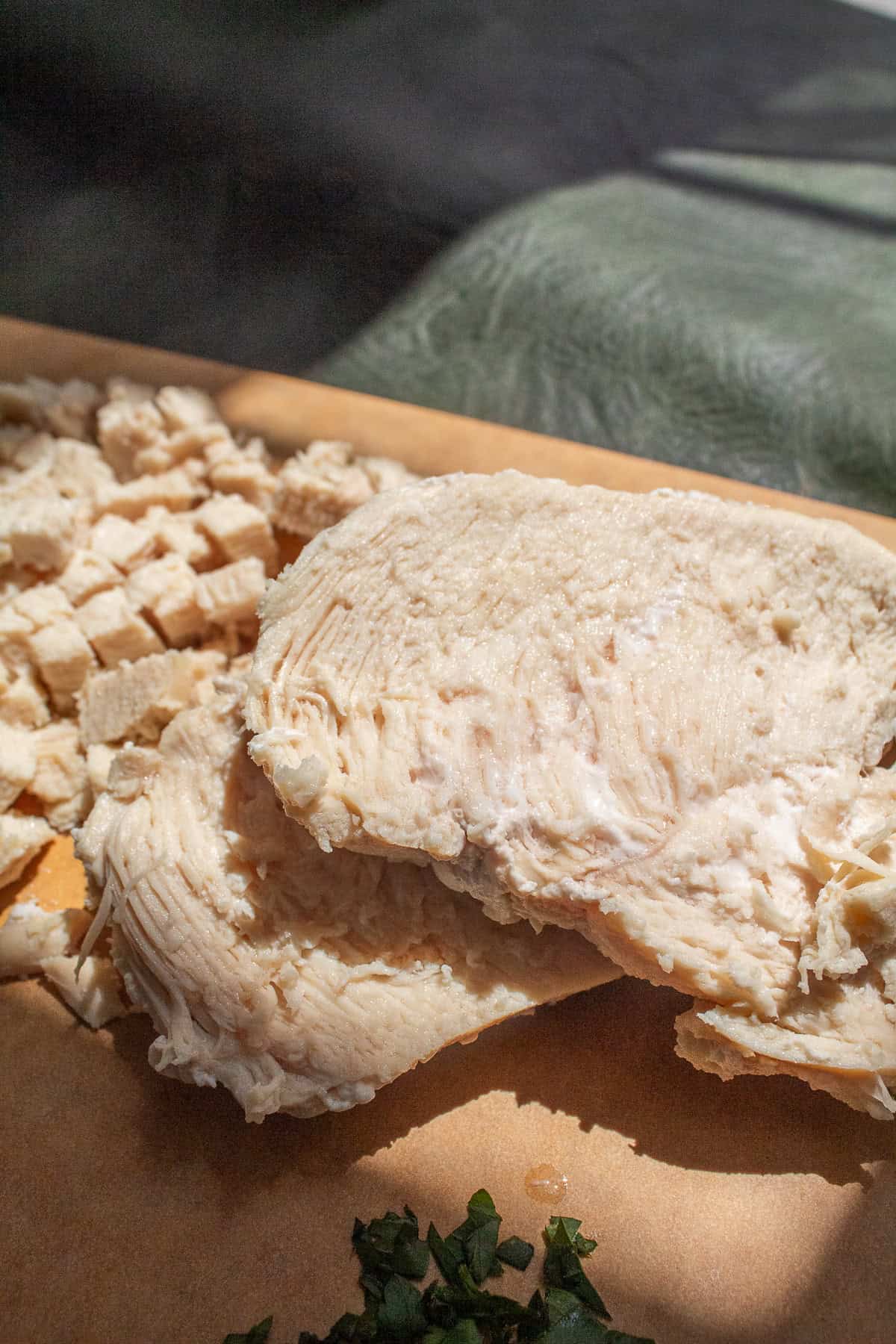 The chicken poached in the Instant Pot is tender and juicy.