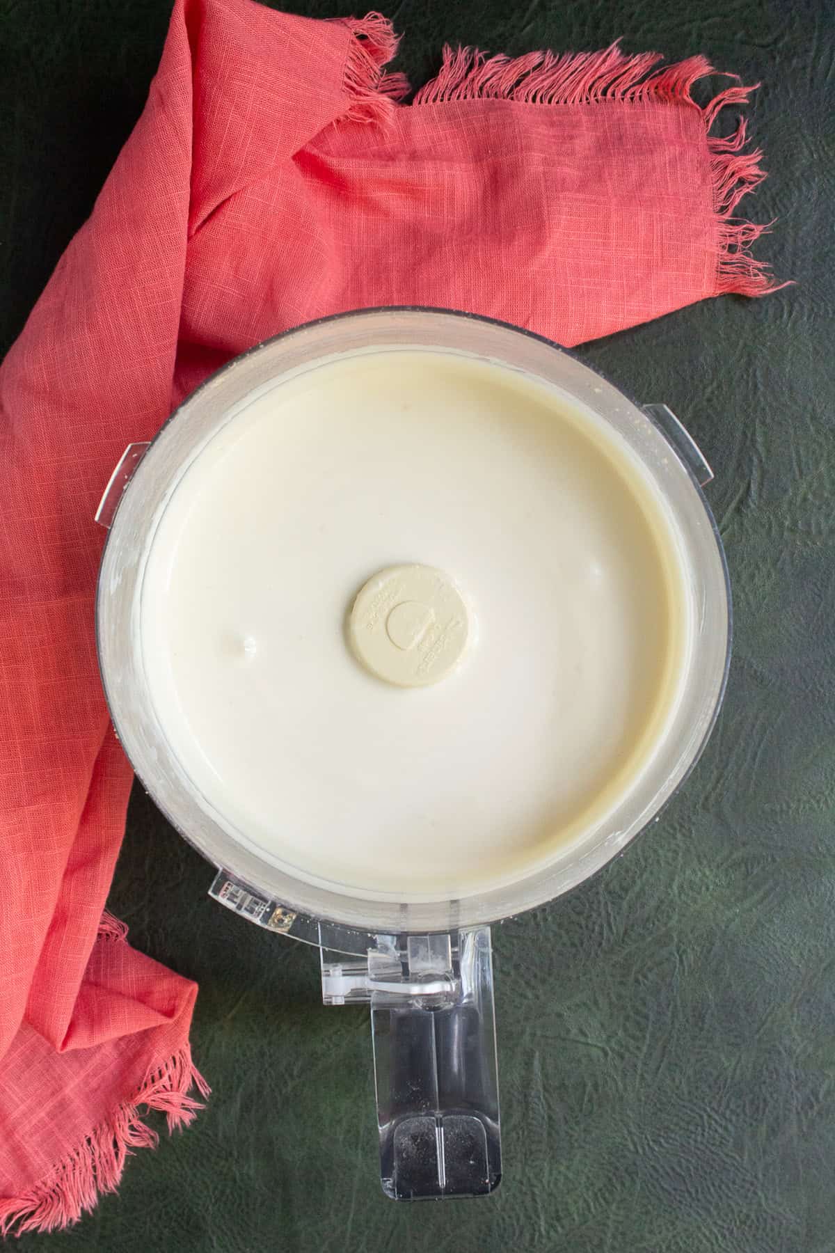 The processed cheesecake filling is smooth.